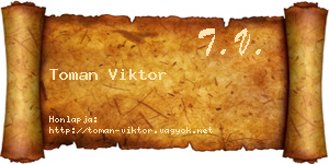 Toman Viktor névjegykártya